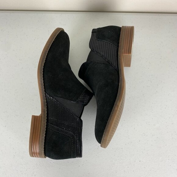 Clarks Camzin Mix Black Suede Booties Ankle Boots Womens 8.5 - Picture 5 of 8